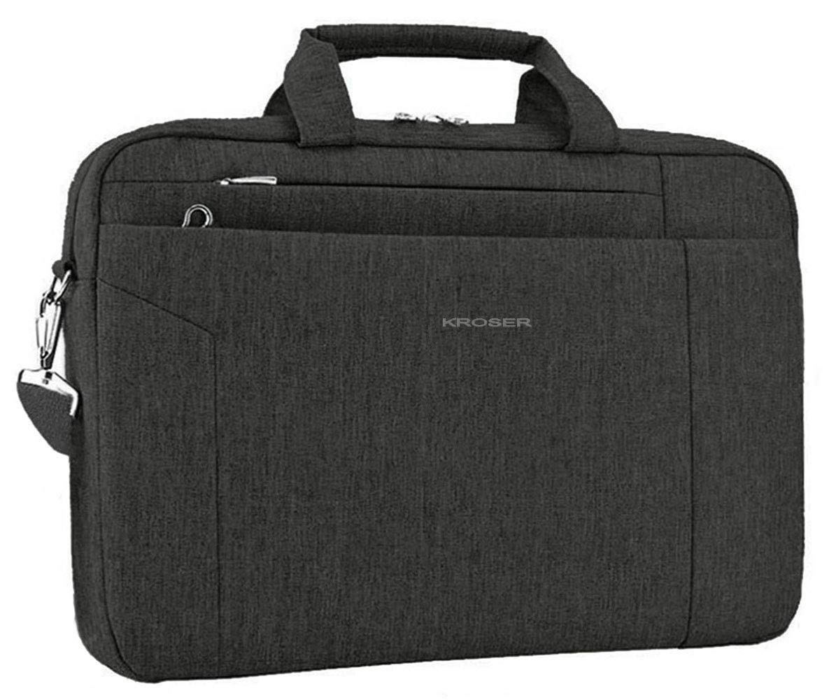 Photo 1 of **MISSING PARTS**MISSING ROPE** 6KROSER Laptop Bag 15.6 Inch Briefcase Shoulder Bag Water Repellent Laptop Bag Bussiness Carrying Handbag Laptop Sleeve for Women and Men-Charcoal Black