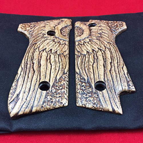 Beretta 92S oak grips - Angel Wings