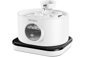 PEKTACO Wireless Cat Water Fountain: Automatic Battery Operated Pet Water Fountain, 95oz/2.8L Rechargeable Cordless Cat Water Dispenser with 2 Flow Modes(White)