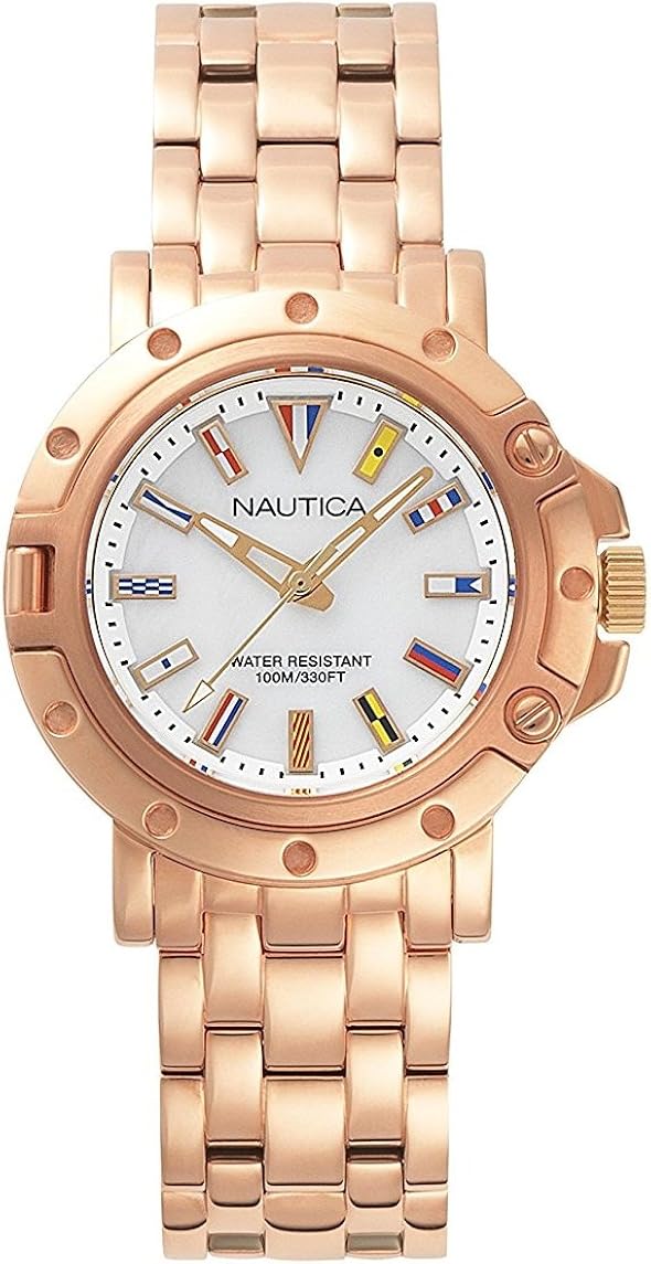 Nautica Womens Analogue Quartz Watch with Stainless Steel Strap