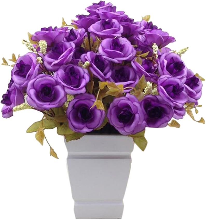 Vimans 3 Pcs Flores Artificiales Mini Persa Rose Boda Home Decorations