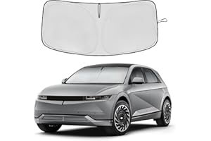 AUYNEAS Windshield Sun Shade for Hyundai Ioniq 5 2020-2024 2025 2026 -Front Window Shade Custom Fit Ioniq 5 Accessories Sun Visor Foldable Shade Blocks UV Rays Summer Must Have Car Accessories