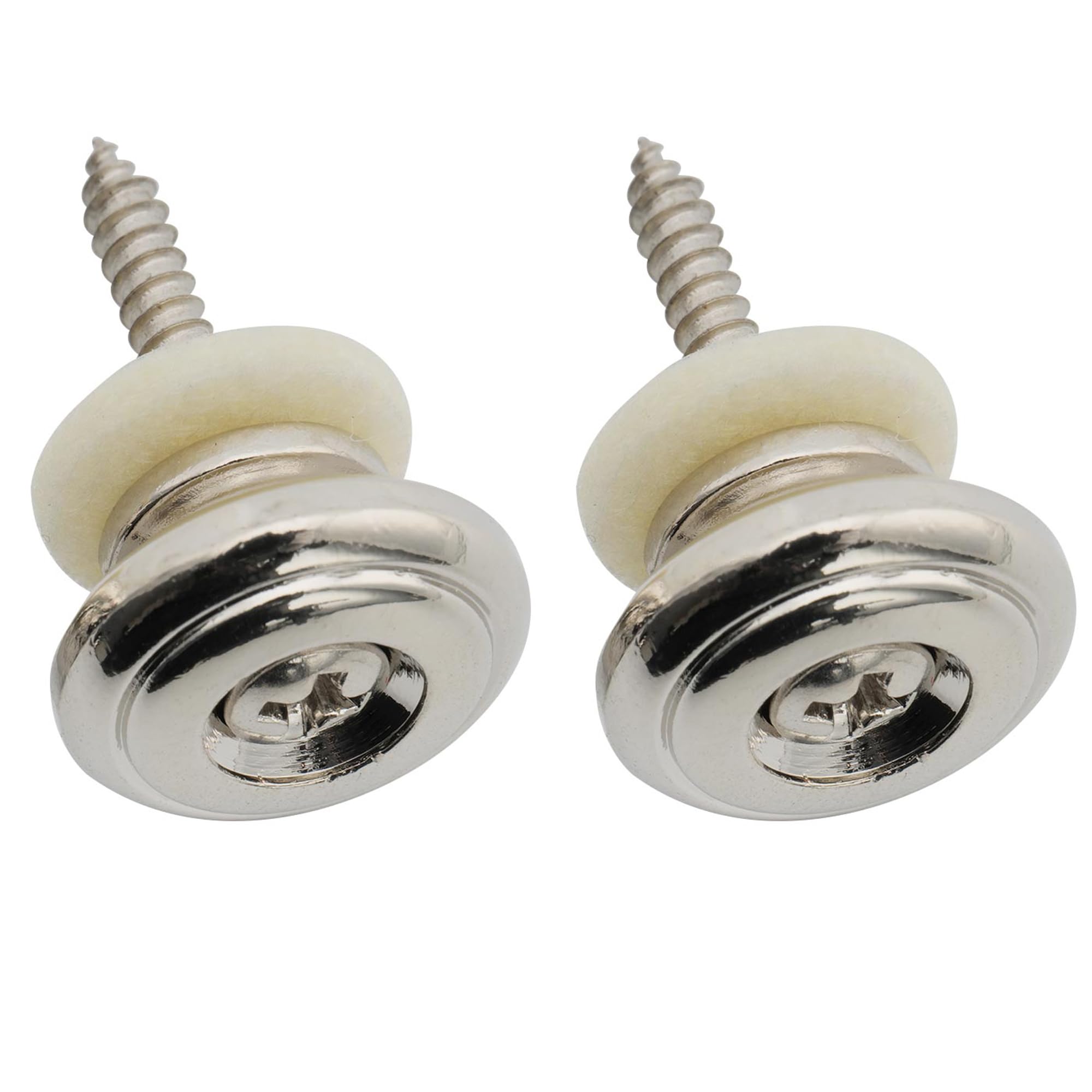 Musiclily Pro 17mm Large Round Zinc Alloy Strap Buttons End Pins for Electric Acoustic Classical Guitar Ukulele, Nickel (Set of 2)