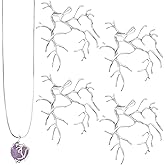 HINZIC 4 Pcs Branch Shape Blanks for Jewelry Making, Silver Brass Prong Pendant Settings, Handmade Metal Claw Pendant Tray Bezel Irregular for DIY Crafts Necklace