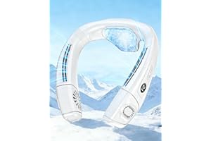 MGUP Neck Air Conditioner with 6 Adjustable levels,Cooling Neck Fan Support 360°Airflow and Cooling Plate,5200mAh Portable Re