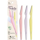 Tinkle Everglow Dermaplane Razor (3 ct), Eyebrow Razor & Face Razors for Women, Peach Fuzz Remover, Dermaplaning Tool, Stainl