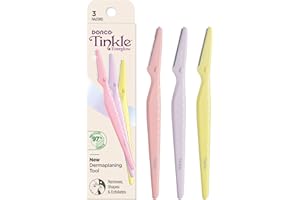 Tinkle Everglow Dermaplane Razor (3 ct), Eyebrow Razor & Face Razors for Women, Peach Fuzz Remover, Dermaplaning Tool, Stainless Steel Blades, Stocking Stuffers