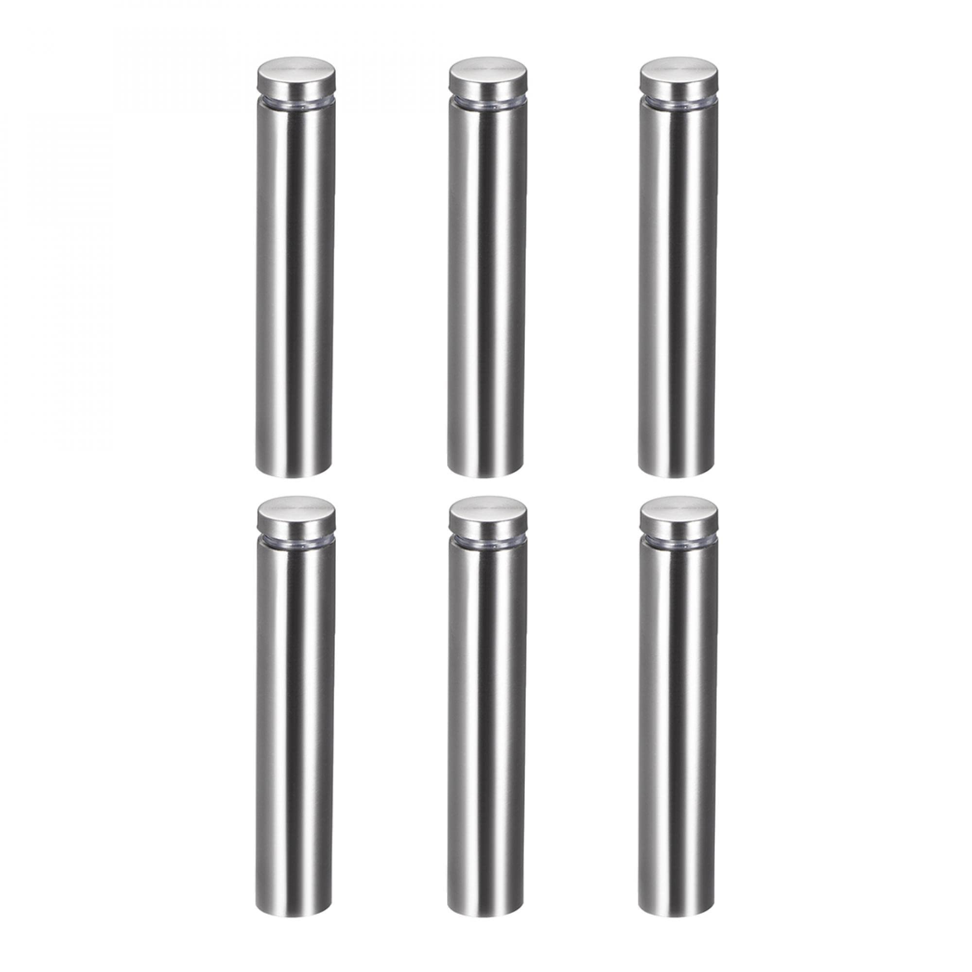 sourcing map 3/4 Dia x 4"(19x102mm) Standoff Screws Wall Mount Sign Holders Acrylic Glass Nails 6pcs