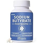 Sodium Butyrate, Butyrate Gut Health Supplement, Postbiotic for Gut, Stomach & Digestive, Support IBS, Leaky Gut, Gas & Bloat, Low Odor, 100 Vegan Capsules