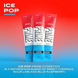 PRIME HYDRATION+ Sticks Ice Pop, Lemon Lime, and