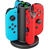 HONCAM Charging Dock for Switch Controller Joycon, Switch Accessories Compatible with Joycon,4 in 1 Charger with a USB Type-C