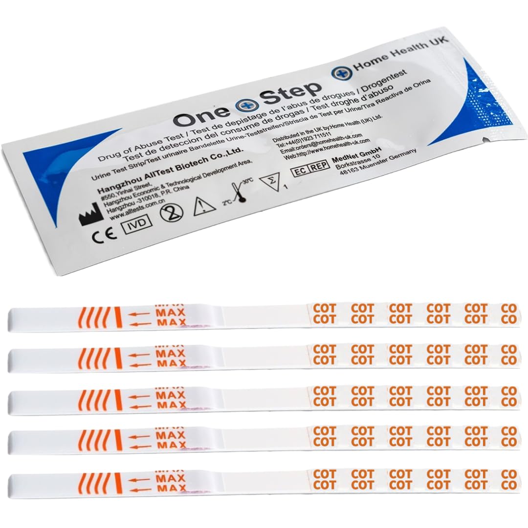 5 x Cotinine Drug Testing Kits Nicotine Urine Test Strips One Step (5 Tests)