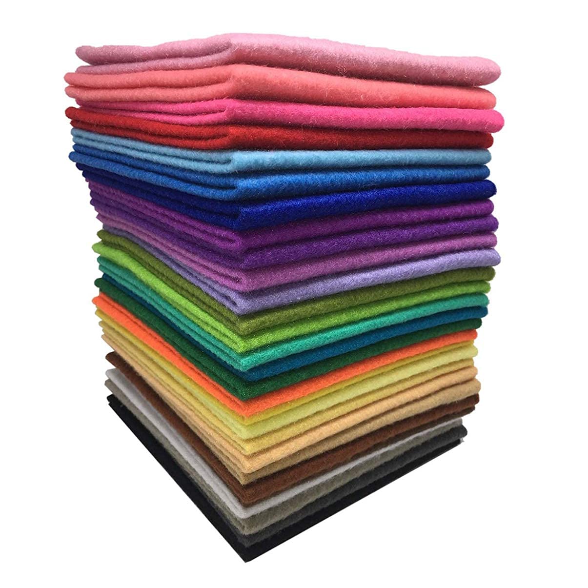 UPKOCH 28pcs 30x30cm Thick Soft Felt Fabric Sheet Assorted Color Felt Pack DIY Craft Sewing Squares Nonwoven Patchwork