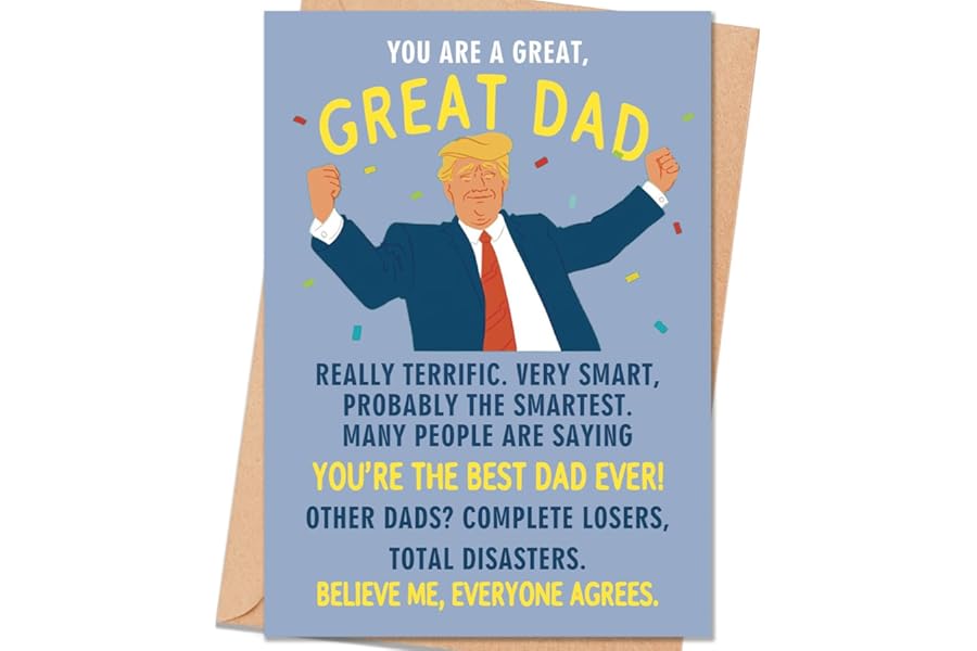 Funny Father's Day Card Gift for Dad from Daughter Son Kids, Hilarious Dad Card with Printed Message Inside, Unique Fathers Day Gift Idea for Celebration