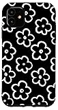 iPhone 11 Cute Flower Pattern Wildflower Black and