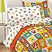 Dream Factory Silly Monsters Ultra Soft Microfiber Comforter Set, Multi-Colored, Twin