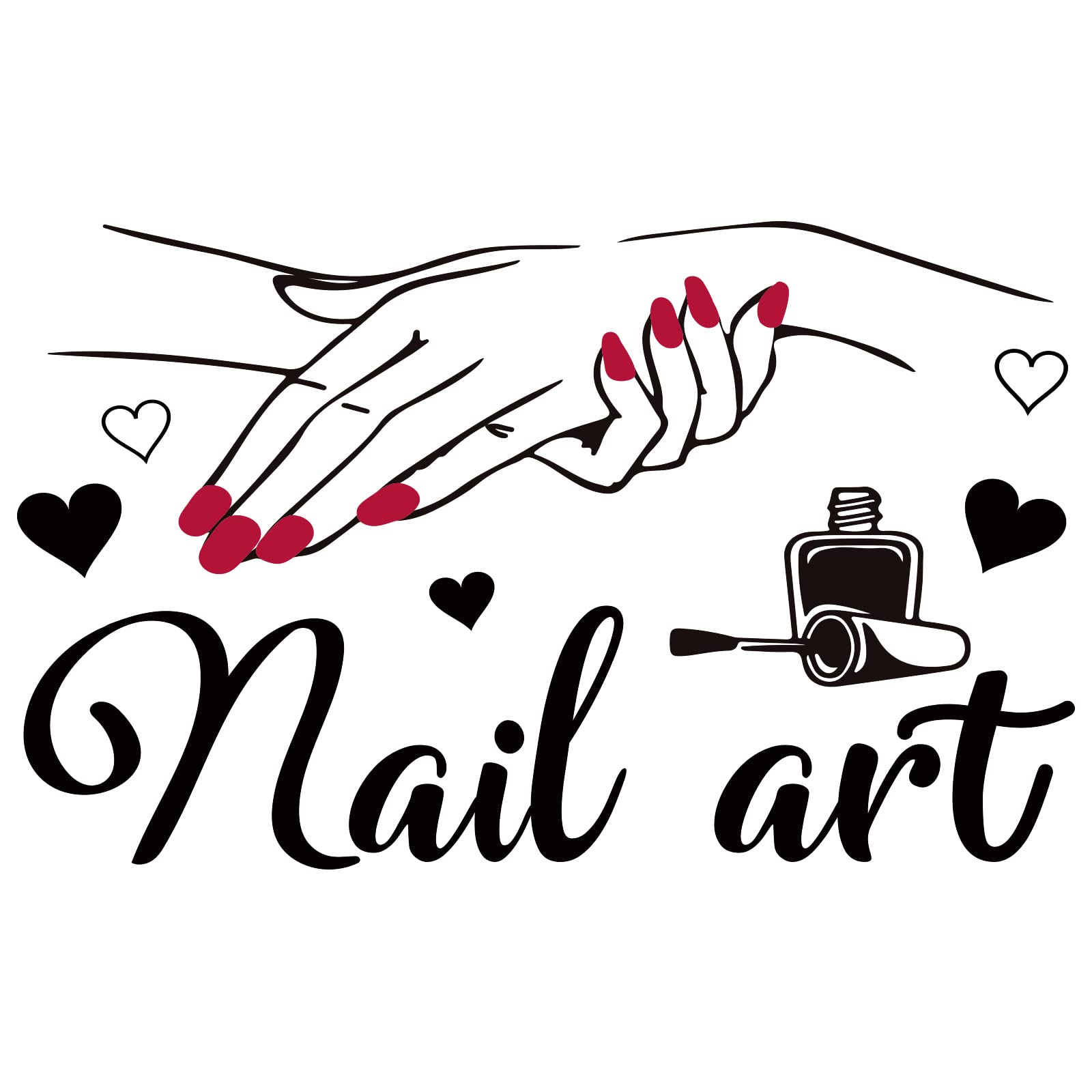 PLIGREAT Nail Art Quotes Wall Stickers, Peel and Stick Wall Decals, Removable Vinyl Wall Stickers for Woman Bedroom Manicure Beauty Salon DIY Wall Art Decorations Butterfly Wall Decals Wall Art Decor