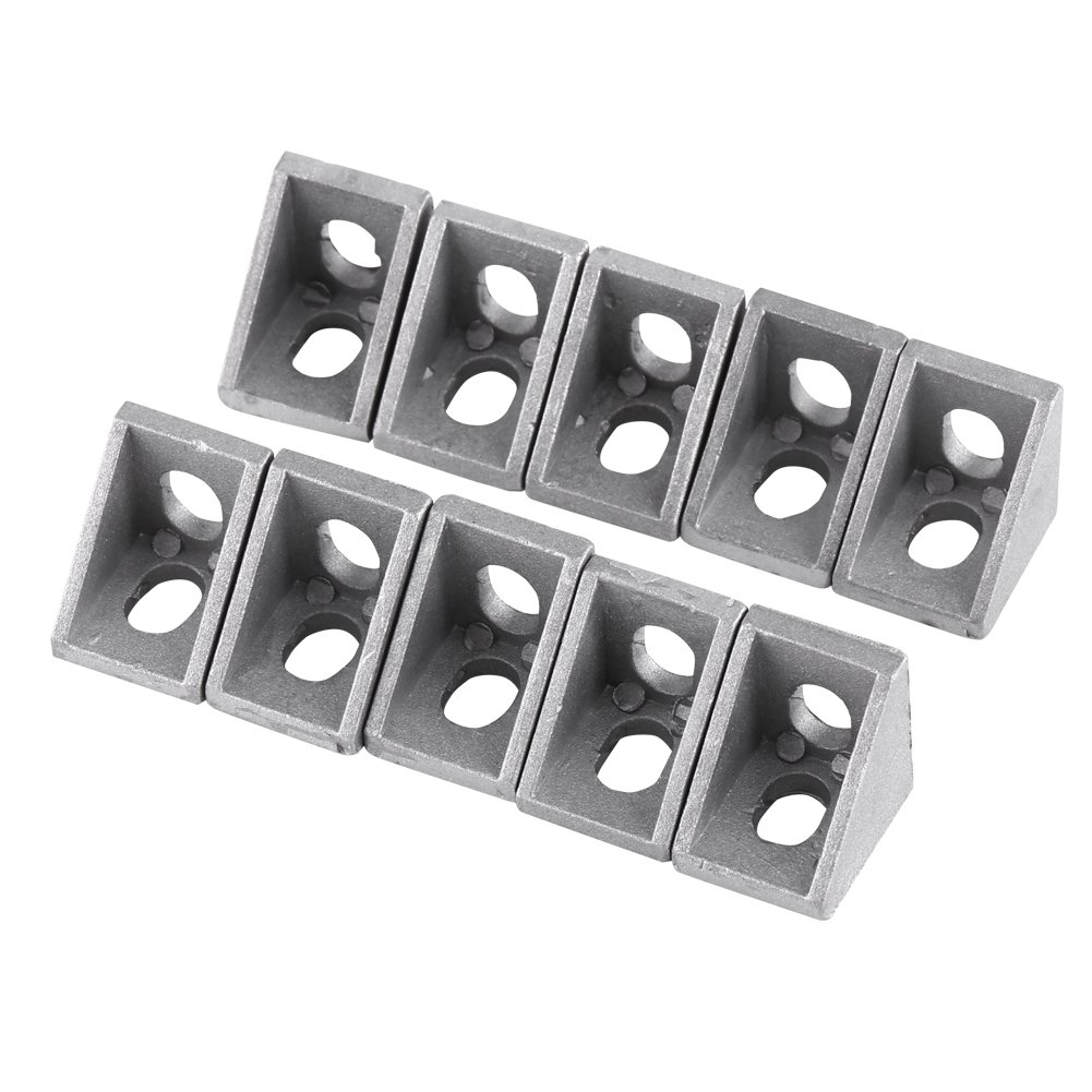 TOPINCN 10Pcs Corner Bracket Aluminum Alloy L Shape Corner Brace Right Angle Brace Fastener 20X20Mm