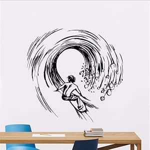 Lyqyzw Art Design Sport Extreme Adventure Etiqueta De La Pared Surfista