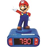 Lexibook Nintendo Super Mario Alarm Clock, from 3 Years, with LCD Digital Display, Child Remover, Blue/Red RL800NI