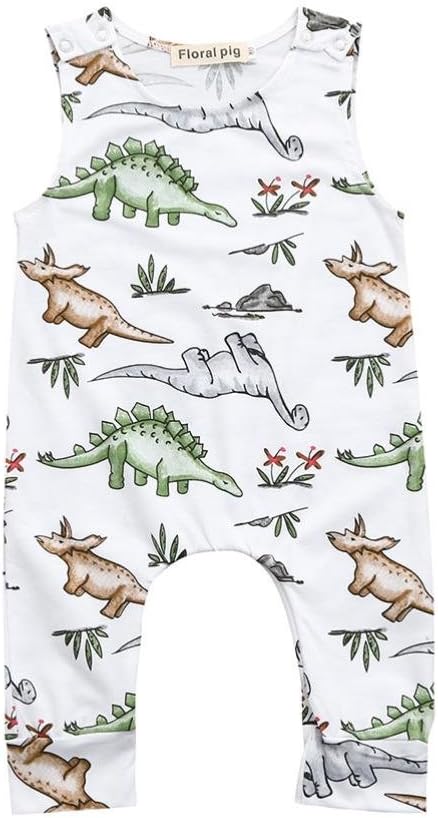 Baby Clothes for 0-24 Months, Hevoiok Newborn Infant Toddler Baby Boys Girls Romper Casual Fashion Cartoon Dinosaur Print O Neck Sleeveless Jumpsuit