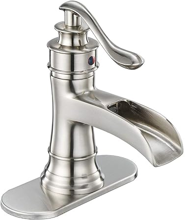 Homevacious Waterfall Bathroom Faucet Brushed Nickel Bath Sink