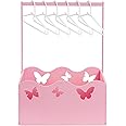 Suzile Wooden Crate for Baby Shower Storage Crate Basket with Handle Baby Registry Hamper Pregnancy Gift for New Parent(Pink,Butterfly)