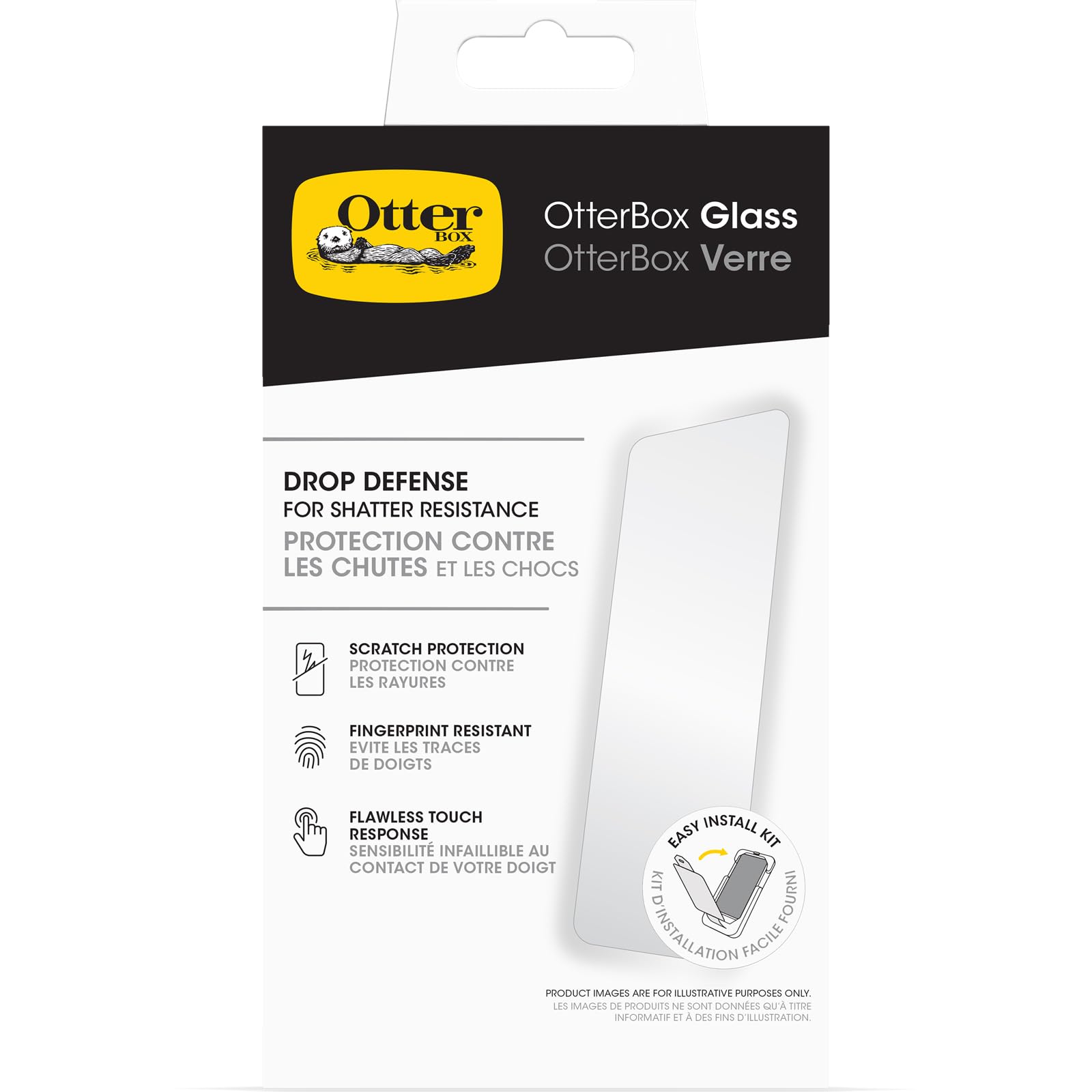 OtterBox Glass Screen Protector for iPhone 16 Plus, Tempered Glass, Scratch Protection, Drop Defense for Shatter Protection