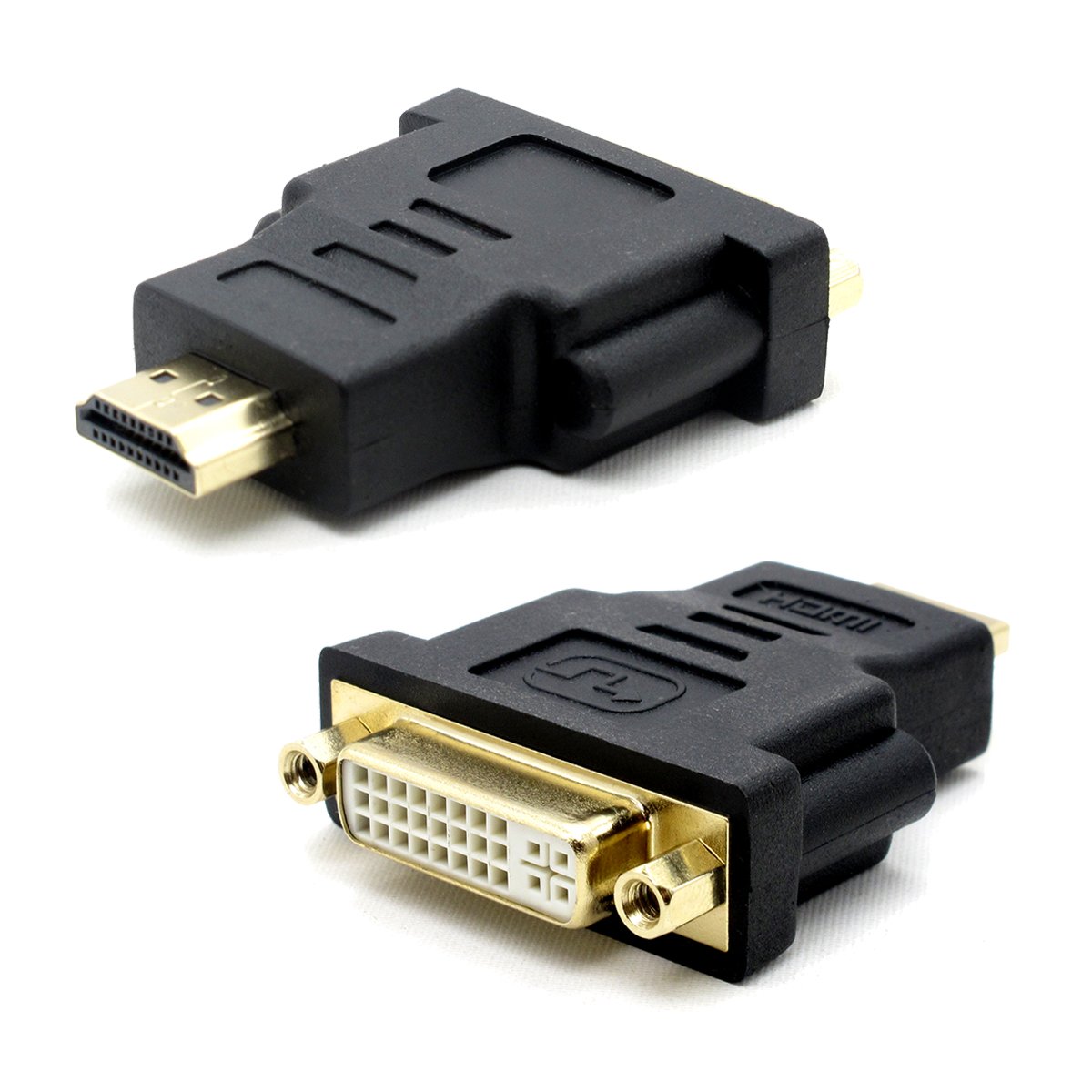 VMOJO HDMI Male (19-pin) to DVI-I Female (24+5) - Compatible with DVI-D (24+1) | Gold-plated contacts - 2160p UHD / 1080p Full HD