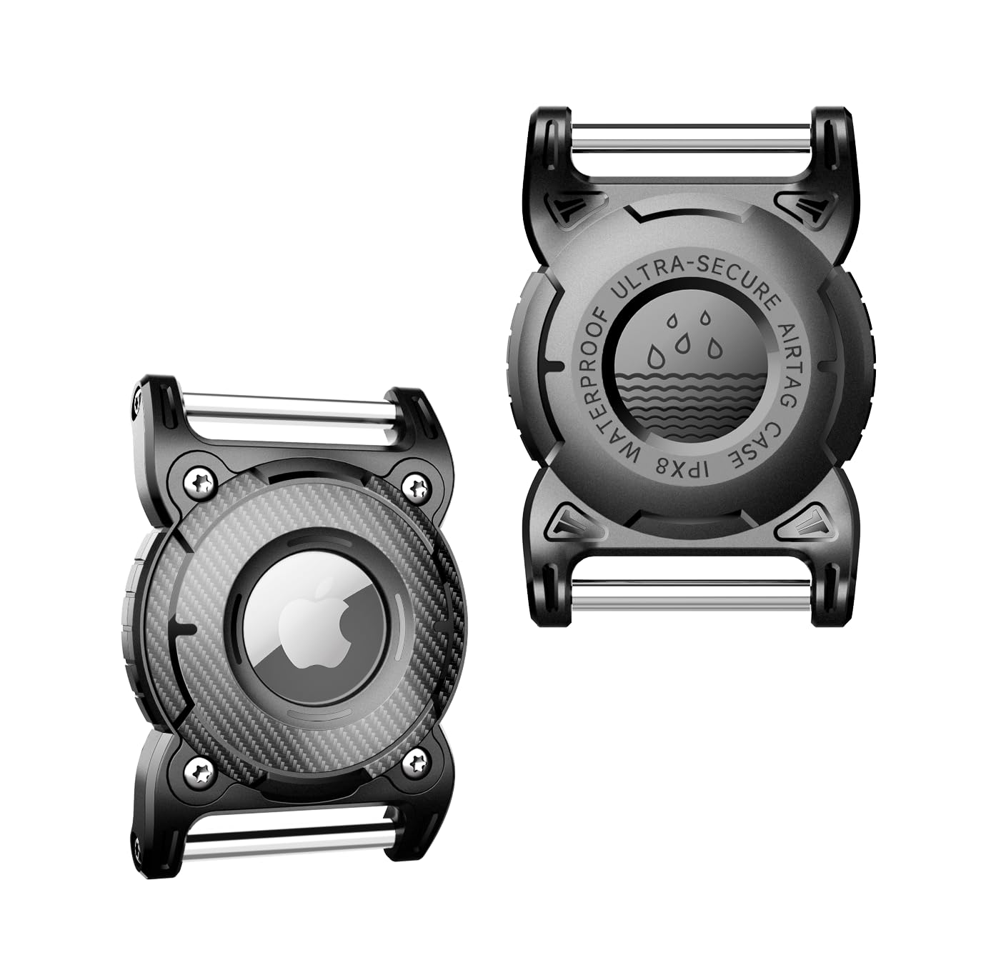 Compatible with Airtag Dog Collar Holder, 2 Pack Airtag Holder for Dog Collar with Removable Metal Loop, Sturdy TPU, Lightweight, Compact Size, Fits 1" Width Collar