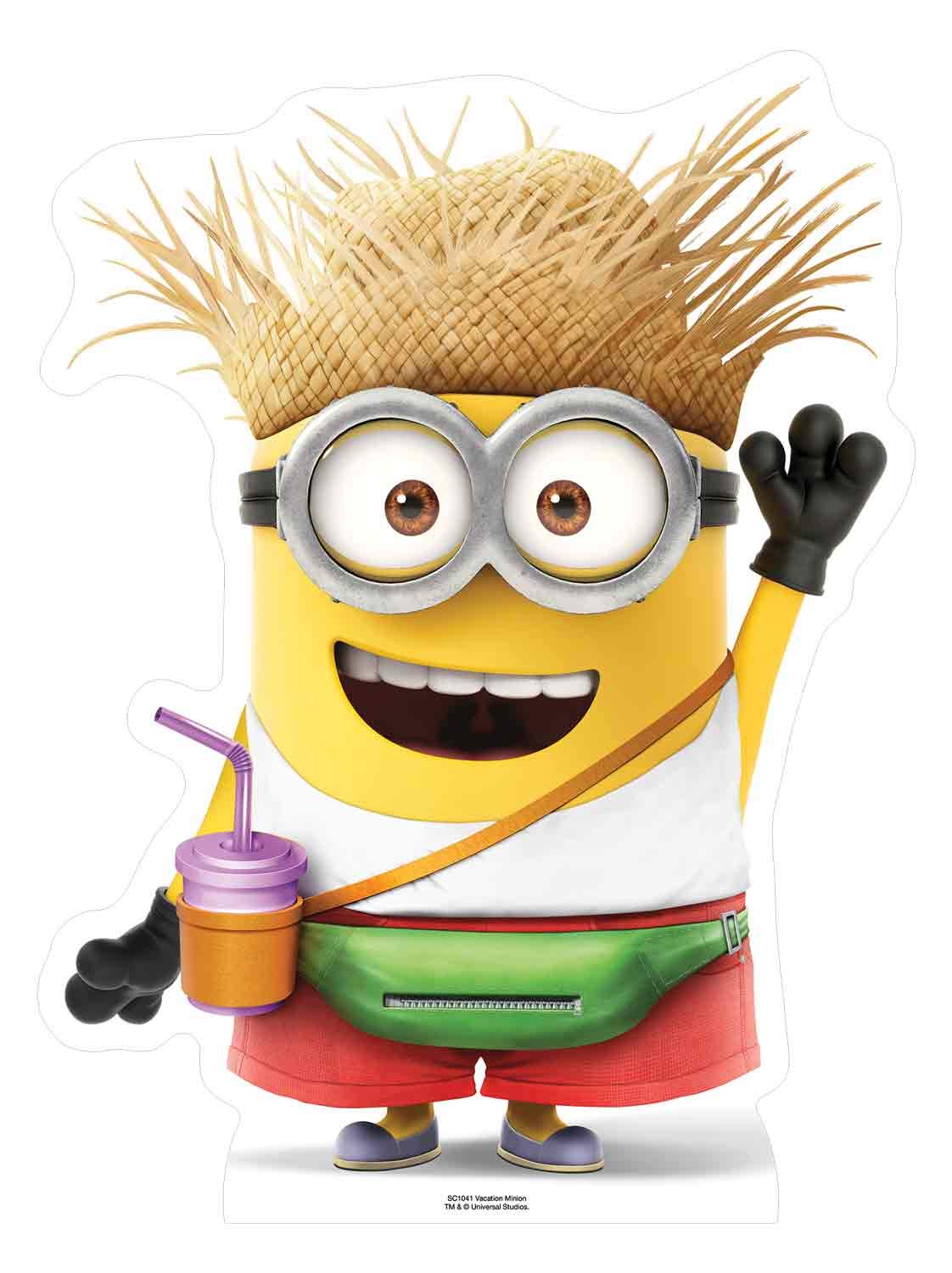 Star Cutouts SC1041 Universal Despicable Me Life Size Cut Out of Vacation Minion with Drink, 80 cm