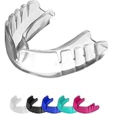 OPRO Snap-Fit Instant Level Mouth Guard – Quick Protection Mouthguard for Lacrosse, jiu Jitsu, Rugby, MMA, Boxing, Wrestling, and Football Mouthpiece – Includes Mouth Guard Case (Adult, Clear)