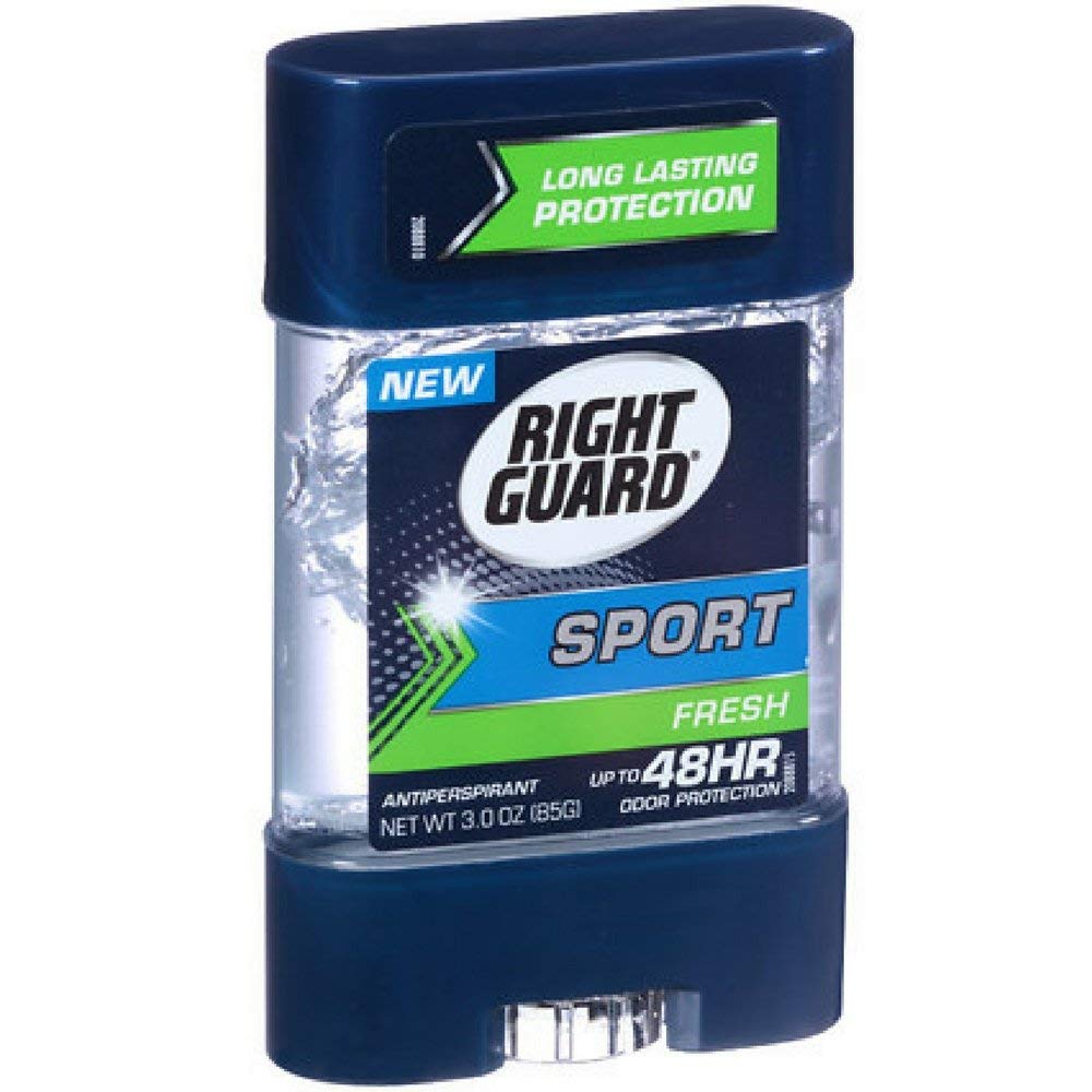Right Guard Sport 3D Odor Defense, Anti-Perspirant Deodorant Clear Gel, Fresh 3 oz (Pack of 9)