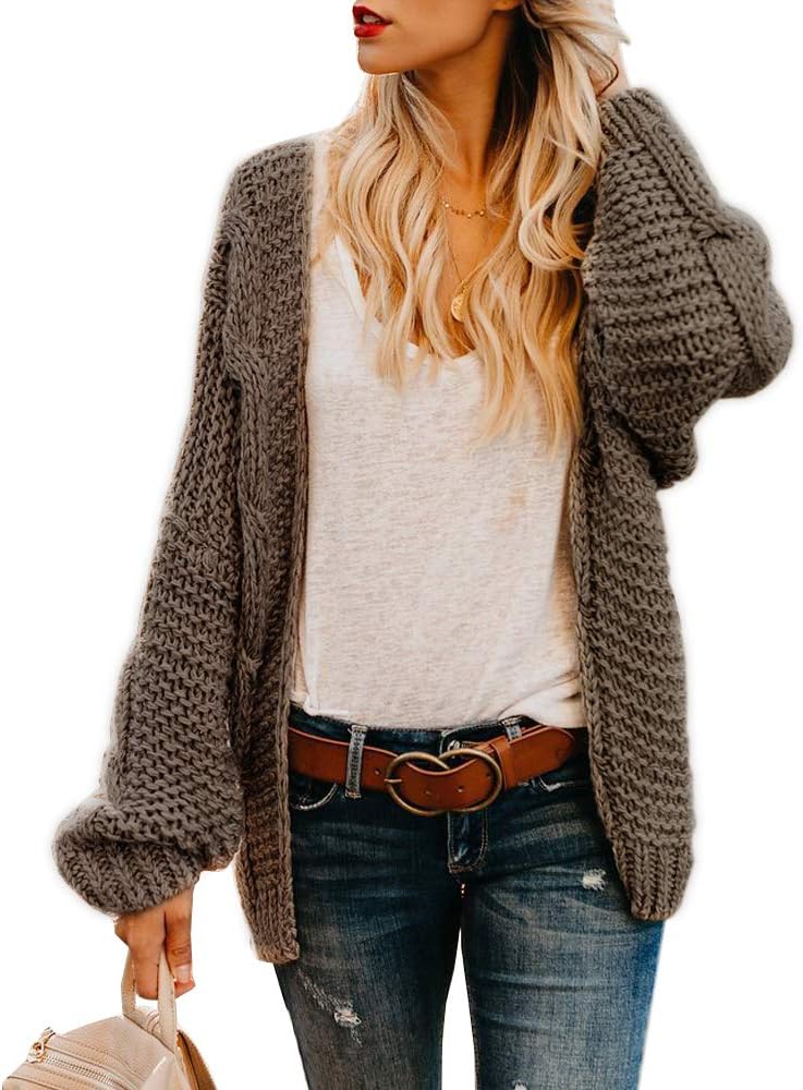 Plus Size Womens Cardigan Sweaters Cable Knit Chunky Oversized Long Sleeve Fall Winter Cardigans