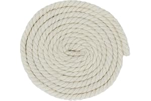 West Coast Paracord Twisted 3 Strand Natural Cotton Rope Artisan Cord – 1/4, 1/2, 5/8, 3/4 and 1 Inch Diameters – 10, 25, 50, 100 Feet