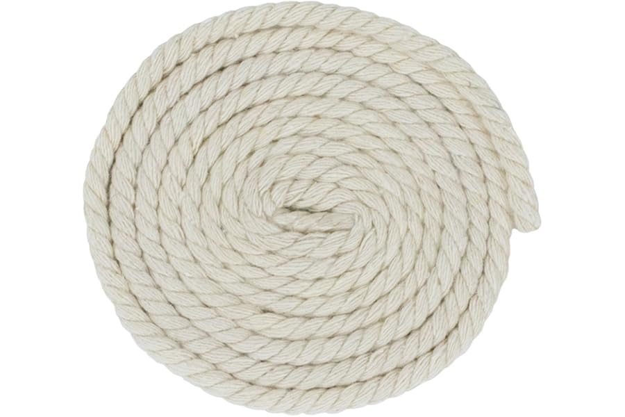 West Coast Paracord Twisted 3 Strand Natural Cotton Rope Artisan Cord – 1/4, 1/2, 5/8, 3/4 and 1 Inch Diameters – 10, 25, 50, 100 Feet