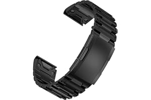Miimall Compatible for Garmin Instinct 2X Solar Band Metal, 26mm [Quick Release] [Stainless Steel] Adjustable Wristband Replacement Easy Fit Metal Bracelet Band for Garmin Instinct 2X Solar