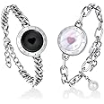Long Distance Touch Bracelets for Couples, Light up & Vibration for Love Couples Bracelets - Long Distance Relationship Gifts for Girlfriend Mother-Daughter, Sisters Bluetooth APP Set Up Pairing Jewelry