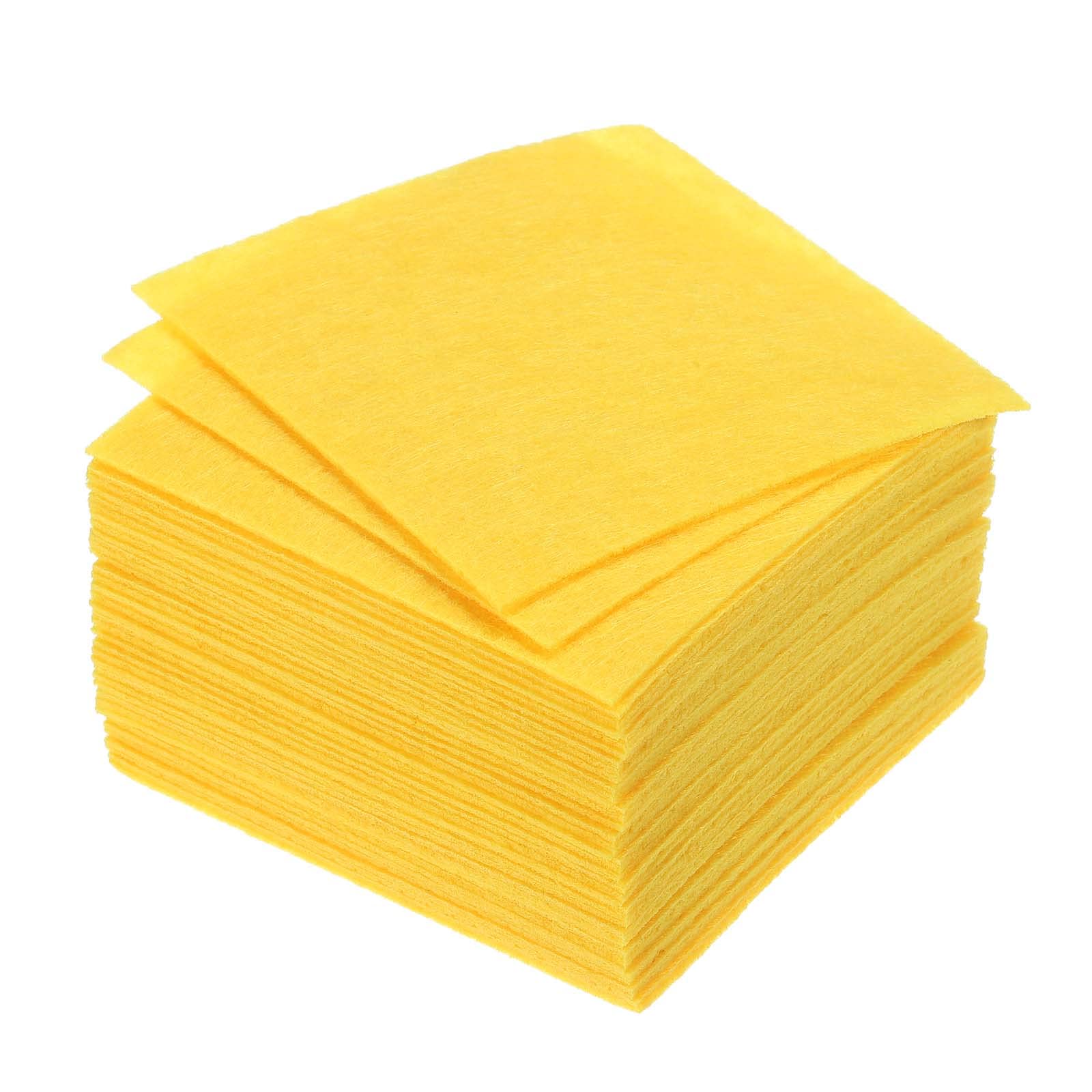 PATIKIL Soft Felt Sheets Fabric Craft Sheets Yellow 4 Inch x 4 Inch for DIY, Hobby, Decoration Pack of 42