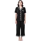 Fruit of the Loom womens Pipped Button Down Sleep Set