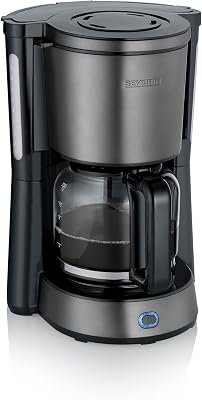 Cafetière Filtre "Type", 1 000W, 1,4L, Jusqu'à 10 tasses, Porte-filtre amovible avec système anti-goutte, KA 9340, Dark Inox