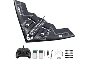 AIGIMU RC Airplane, RC Plane Ready to Fly, 2CH Remote Control Airplane with 6-axis Gyro Stabilizer B2 Spirit Stealth Bomber 2.4GHz Remote Control Plane for Beginners Boys Kids