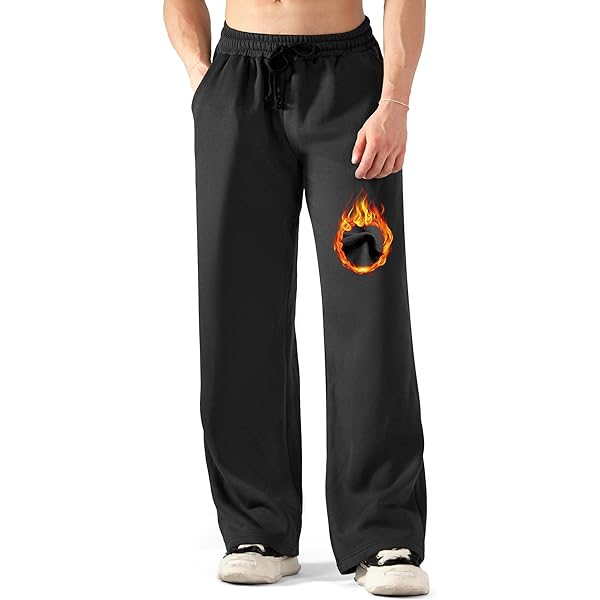 Amazon.com: BRISIRA Mens Sweatpants Flare Fleece Baggy Pants Wide