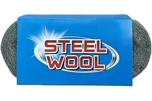 LIPULACER Steel Wool, 3'' x 11Ft, Grade #0000 - #4 - Fine Wool for Wood Refinishing, Cleaning Pots and Pans, Mice Control