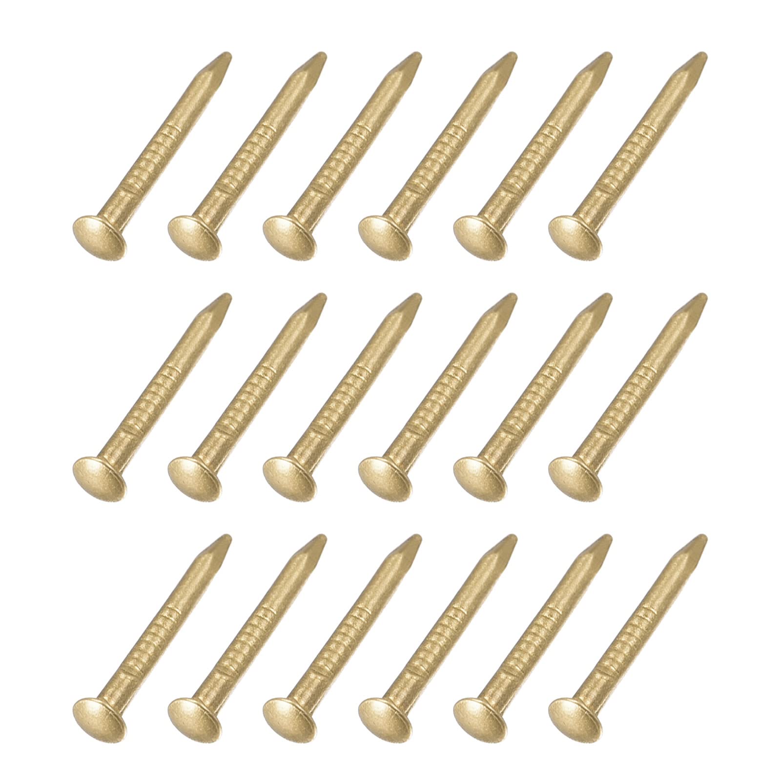 METALLIXITY Small Nails (1.2x15mm) 100pcs, Brass Tiny Hardware Nails - for Household Woodworking, Brass Tone