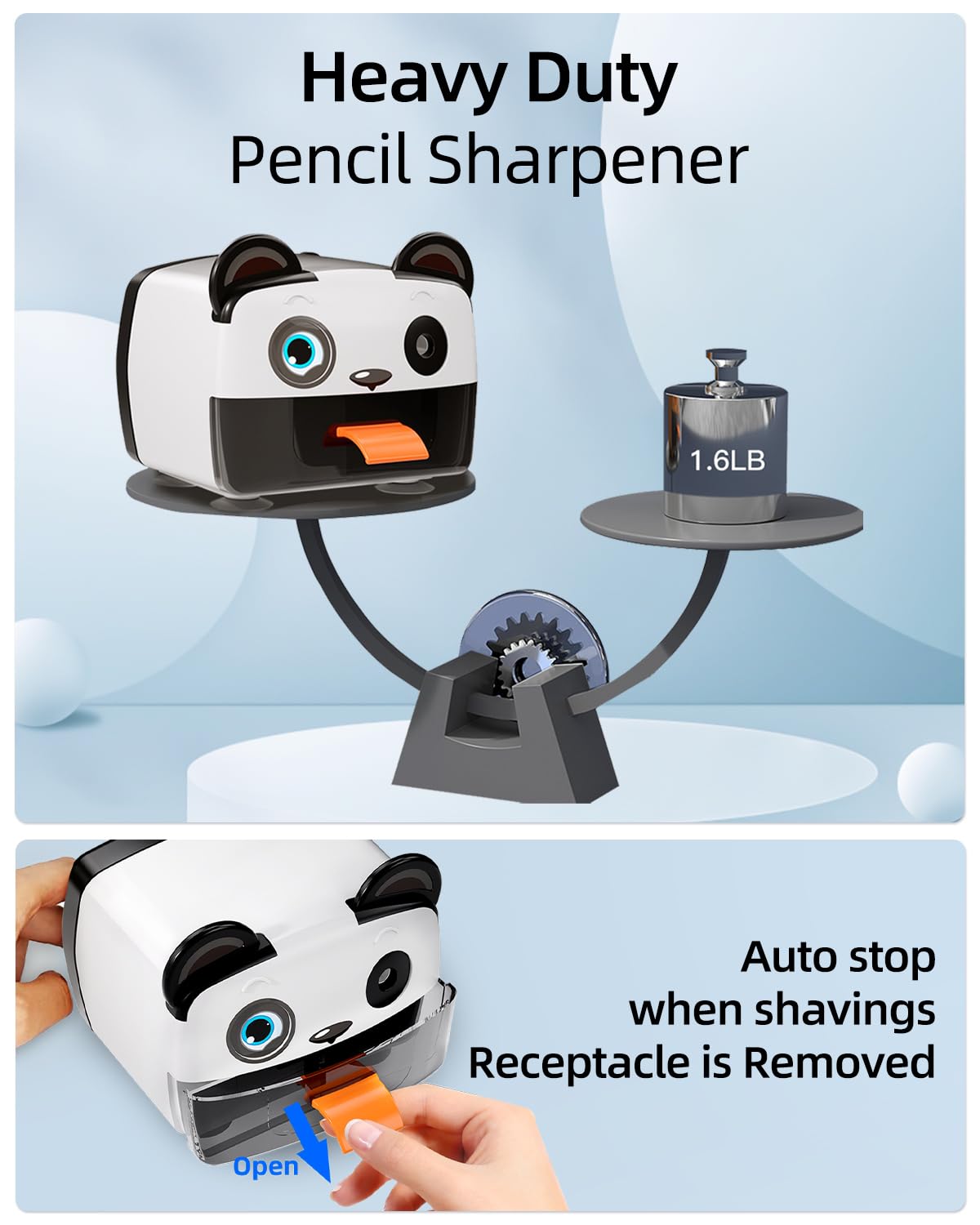 ZMOL Heavy Duty Electric Pencil Sharpener for Classroom, Auto-Stop Cute Pencil Sharpener Plug in for Kids for No.2 / Colored Pencil Sharpeners Plug in