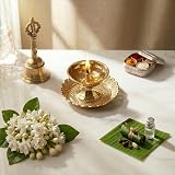 Shubhkart Nakshi Plate Small 7 cm Pack of 5 Brass Puja Decoration view 5