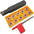 ASZLBYM 11pcs RPMT1204MOE R6 Indexable Carbide Milling Inserts Blade Milling Cutter with 5/8"/16mm SRDPN1616H12 Indexable Carbide Milling Tool Holder Metal Lathe Cutting Tools