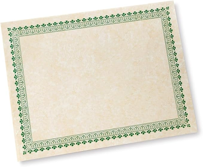 Green Border Paper Certificates 100 CT Amazon.co.uk Office Products