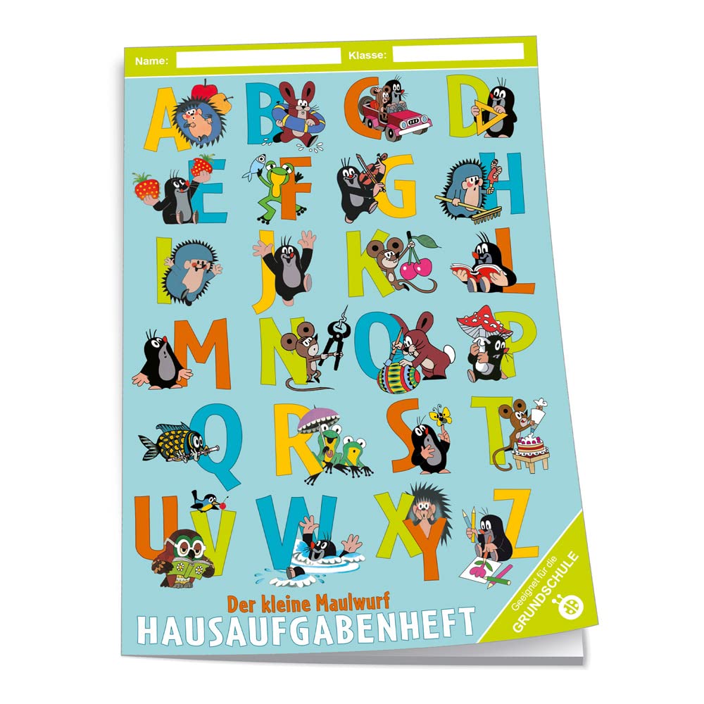 Trötsch Primary school mole homework book A5, 96 pages, with extra strong transparent cover.